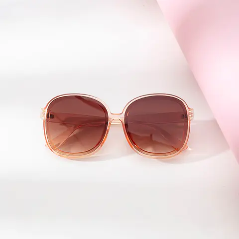 Round Transparent Brown Sunglasses