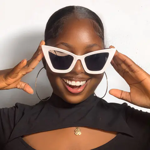 Cat-eye White Sunglasses