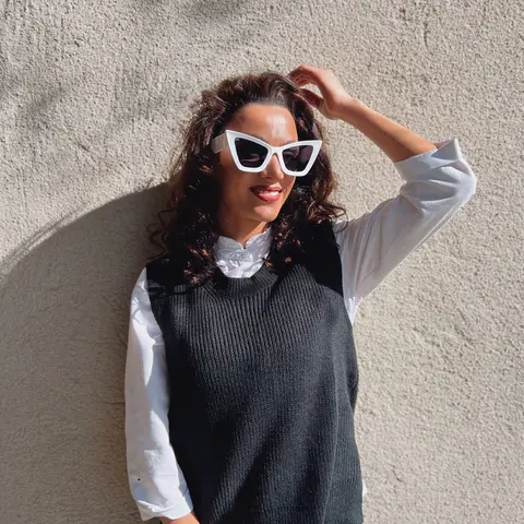 Cat-eye White Sunglasses