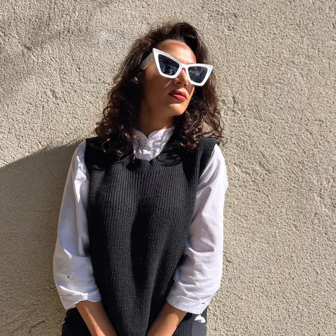 Cat-eye White Sunglasses