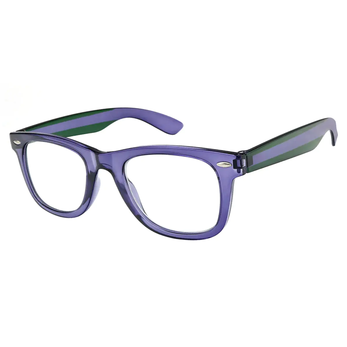 Square Purple Reading Glasses