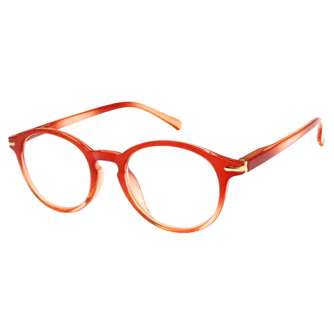 Oval Red Reading Glasses