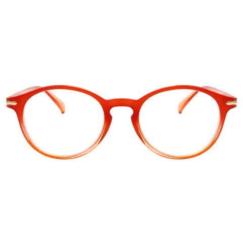 Oval Red Reading Glasses