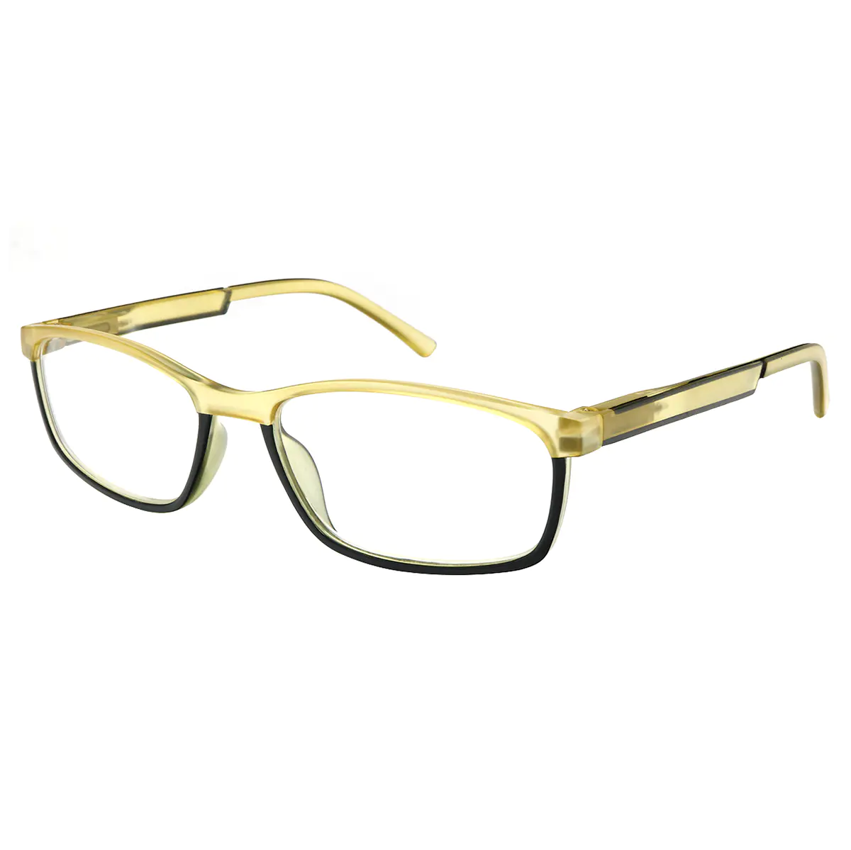 Rectangle Gradient Yellow Reading Glasses