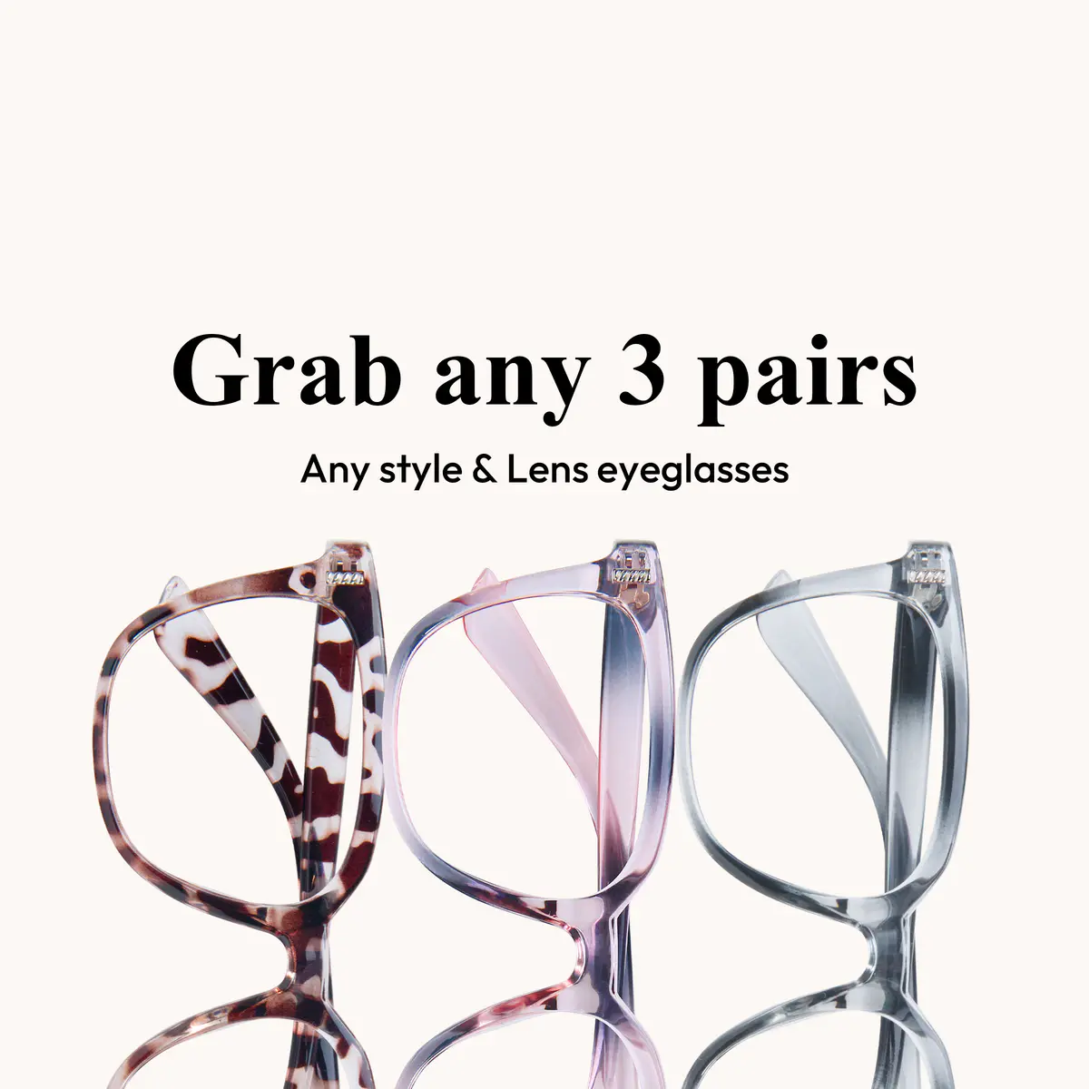 Square Pink Reading Glasses