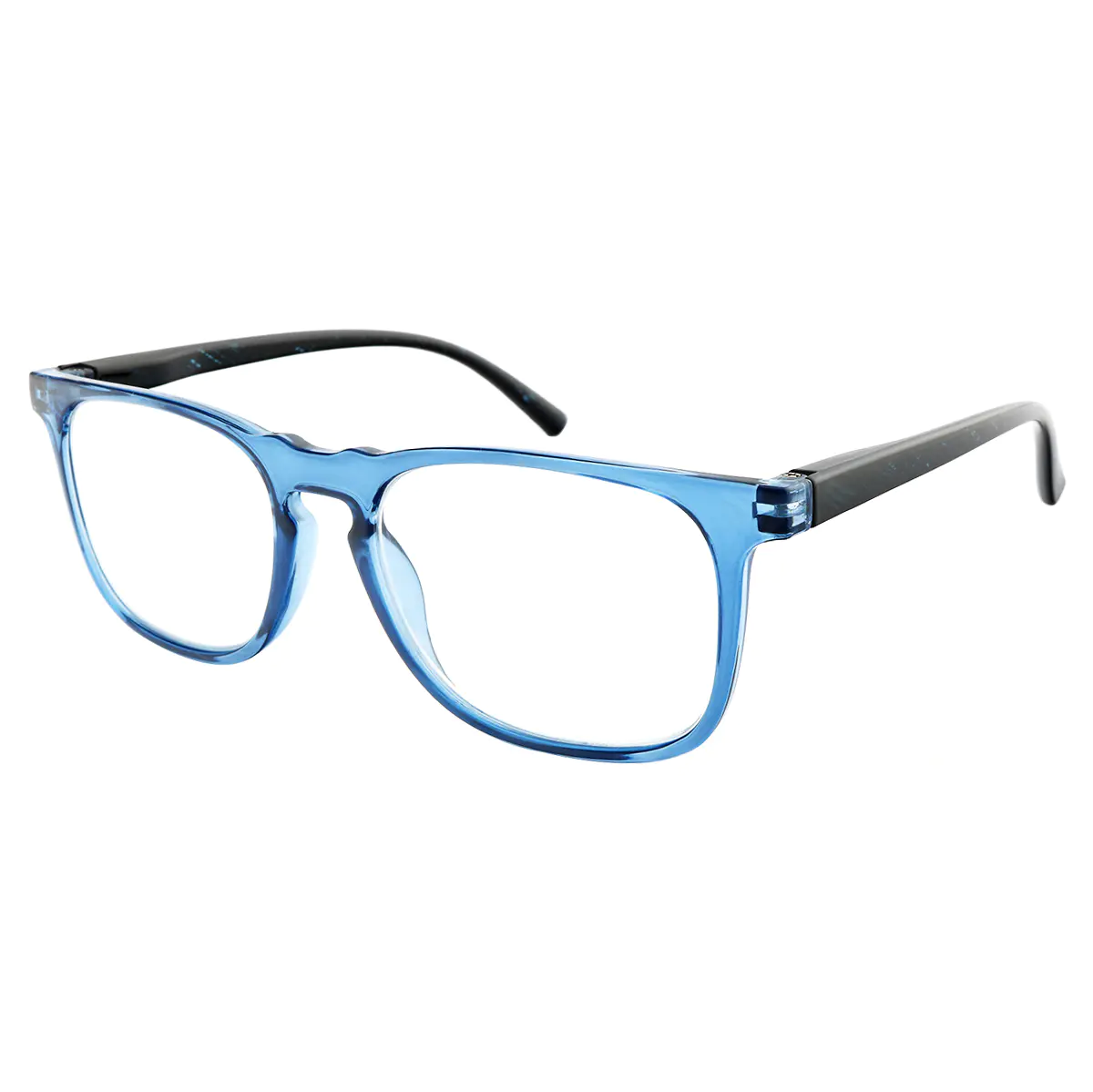 Square Blue Reading Glasses