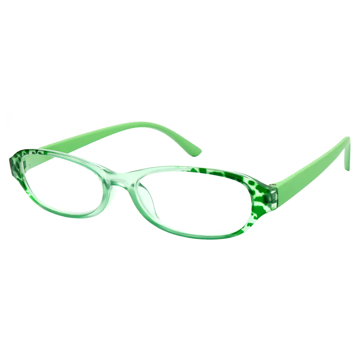Oval Green Reading Glasses