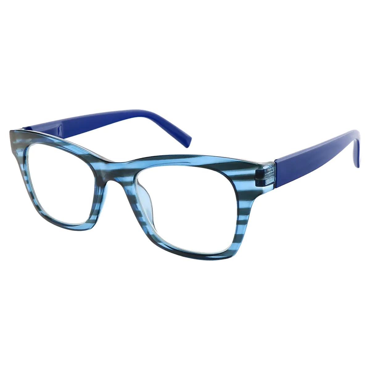 Rectangle Blue Reading Glasses