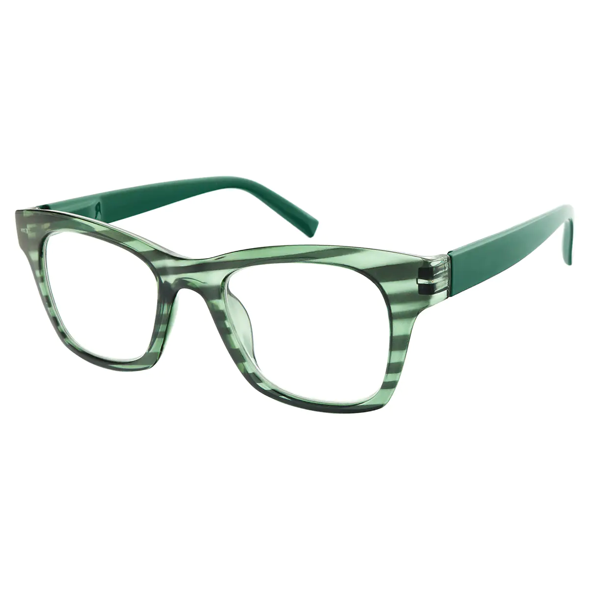 Rectangle Green Reading Glasses
