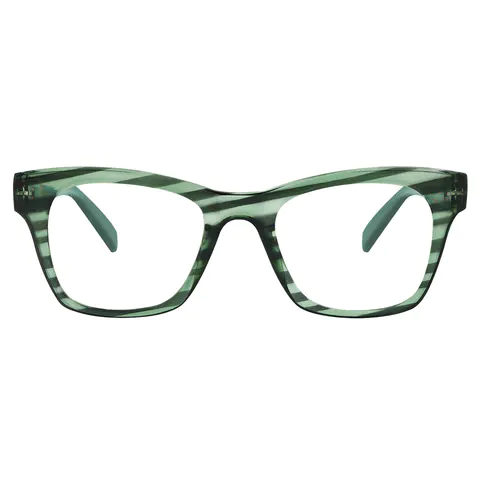 Rectangle Green Reading Glasses