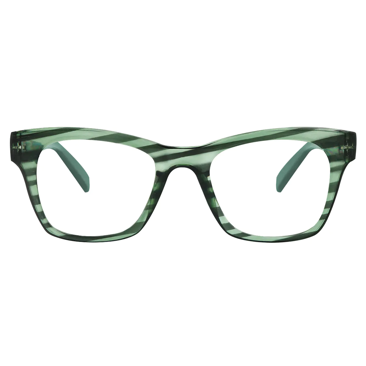 Rectangle Green Reading Glasses