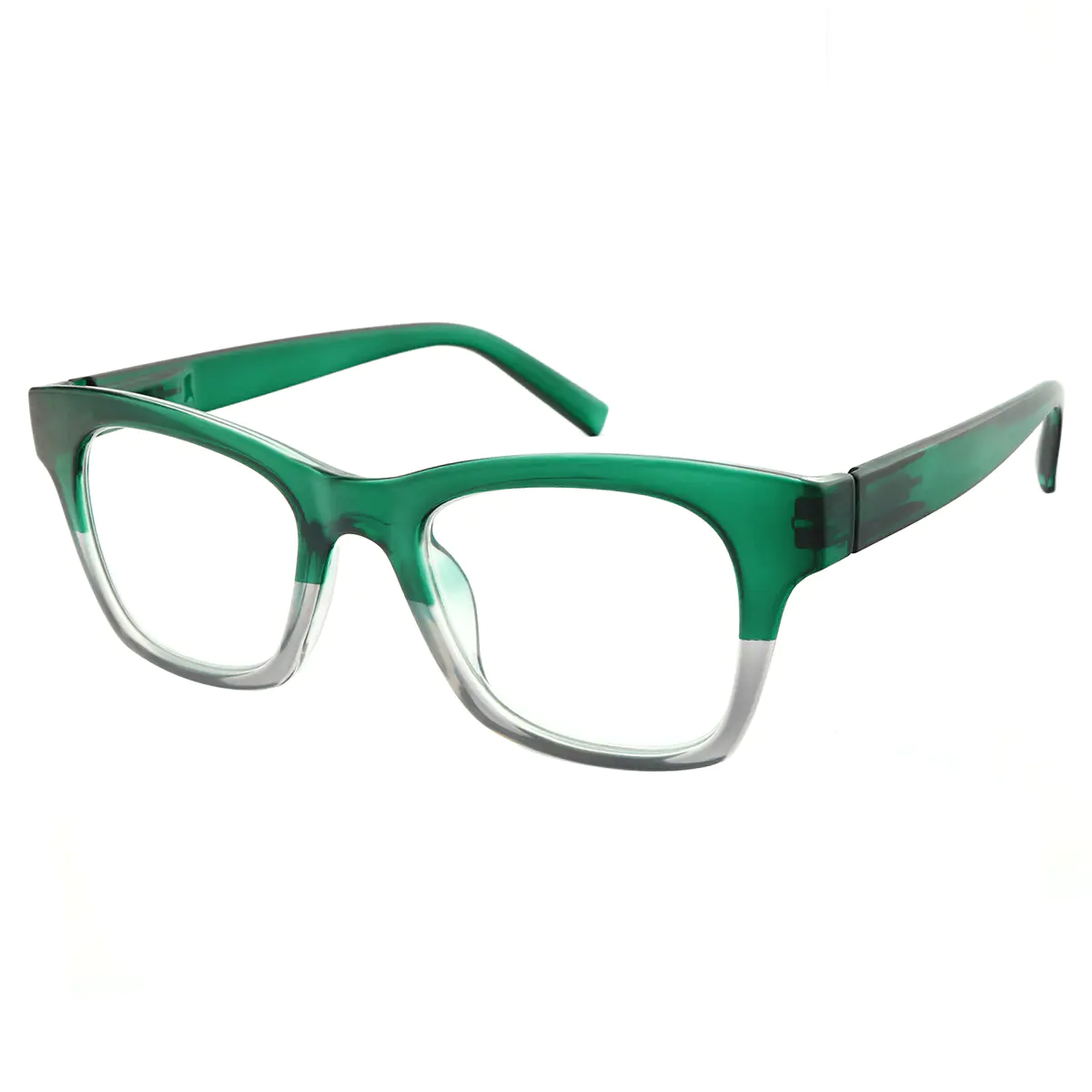 Rectangle Green Reading Glasses