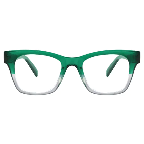 Rectangle Green Reading Glasses
