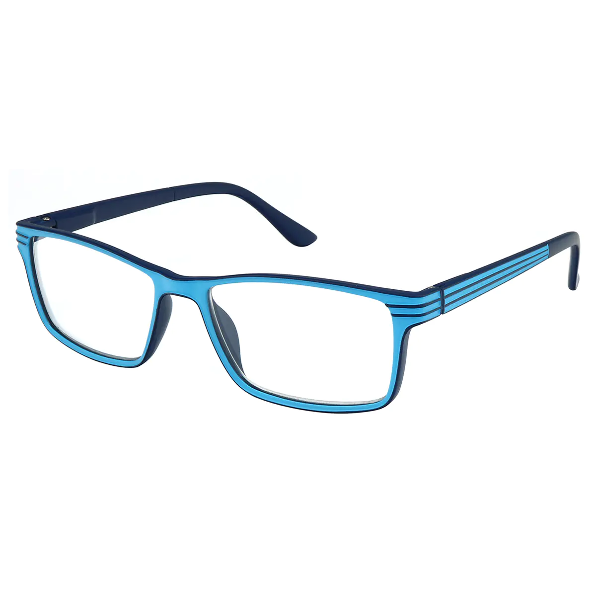 Rectangle Blue Reading Glasses