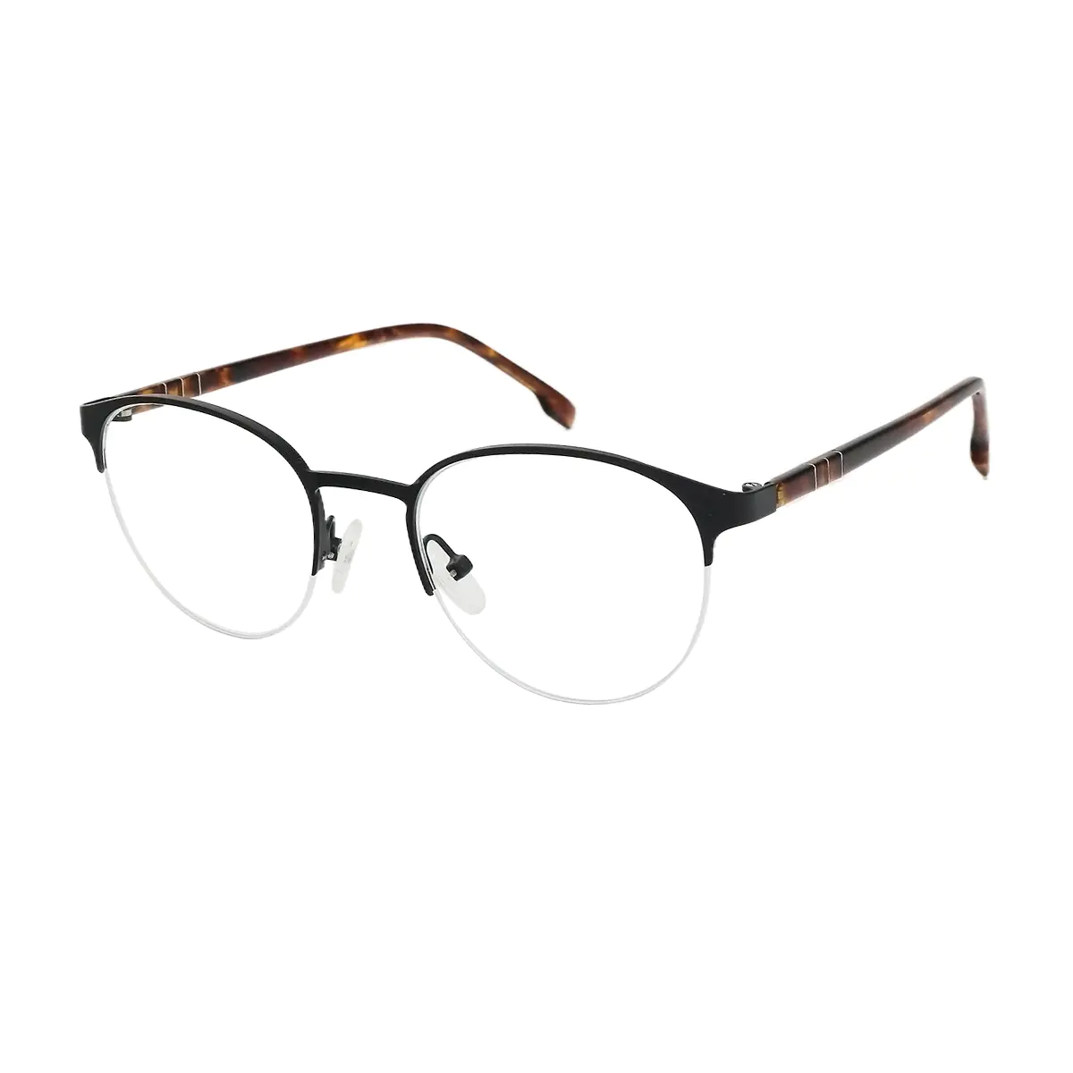 Oval Black/Tortoiseshell Eyeglasses