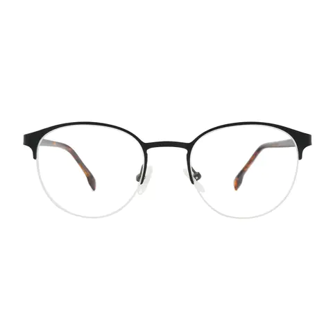 Oval Black/Tortoiseshell Eyeglasses