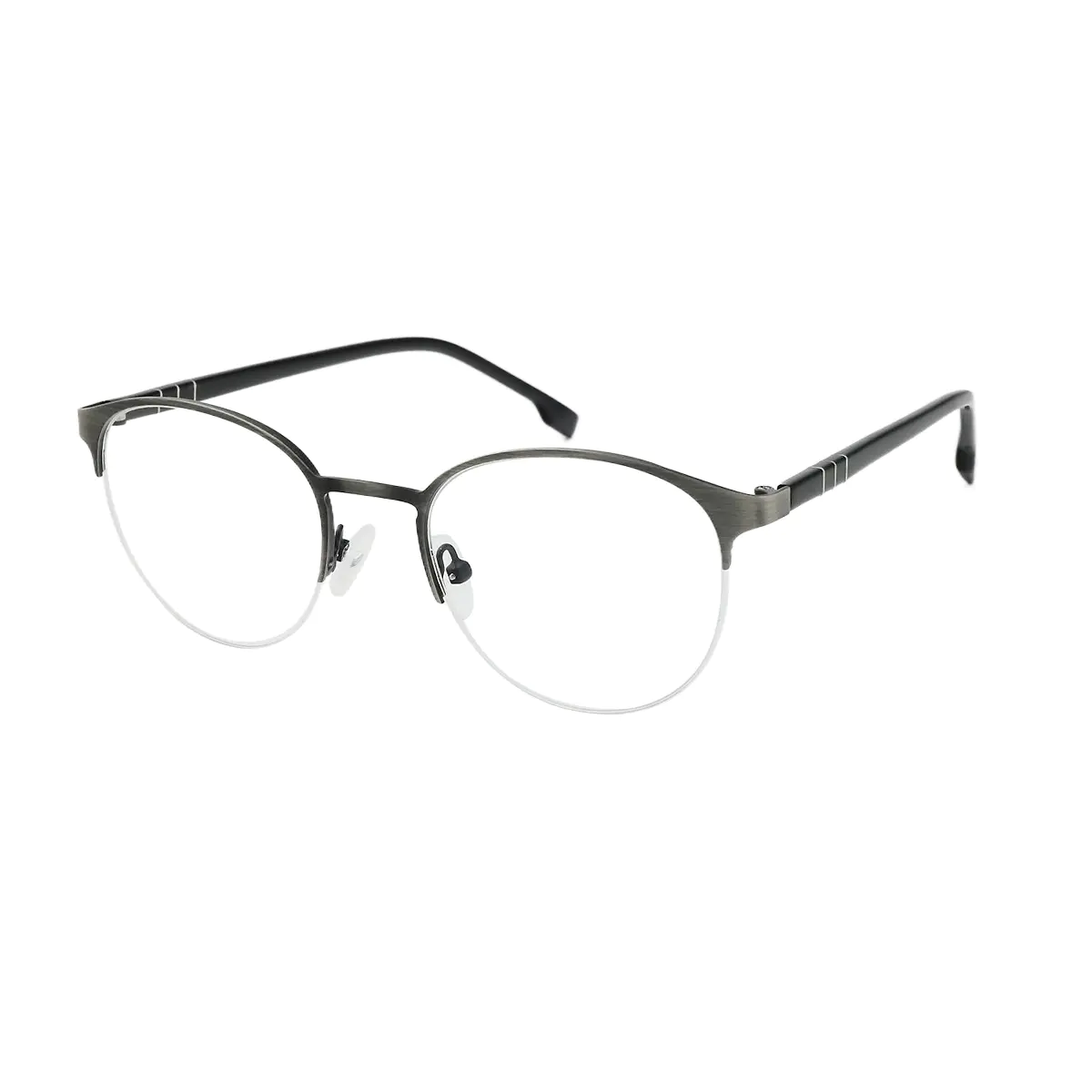 Oval Matte Gray Eyeglasses