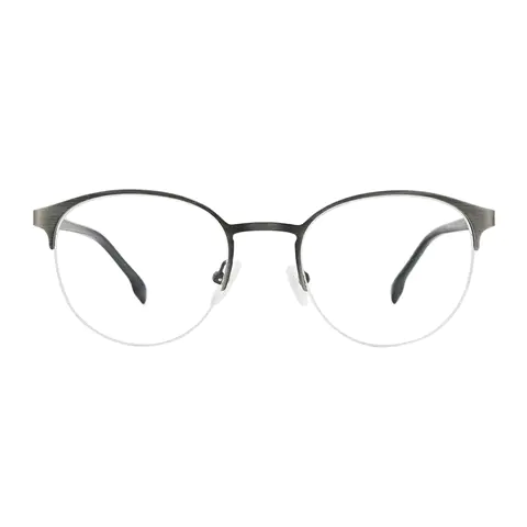 Oval Matte Gray Eyeglasses