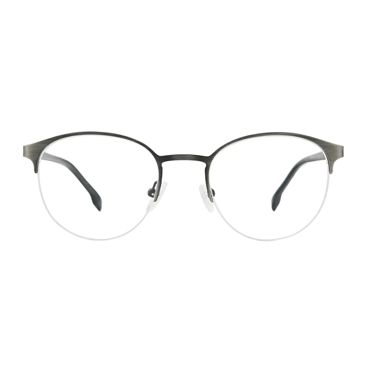 Oval Matte Gray Eyeglasses