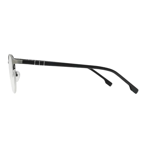 Oval Matte Gray Eyeglasses