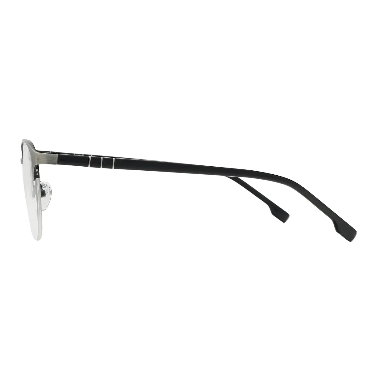 Oval Matte Gray Eyeglasses