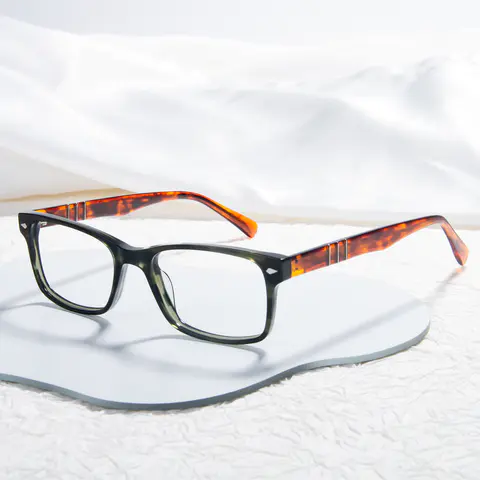 Rectangle Green Eyeglasses