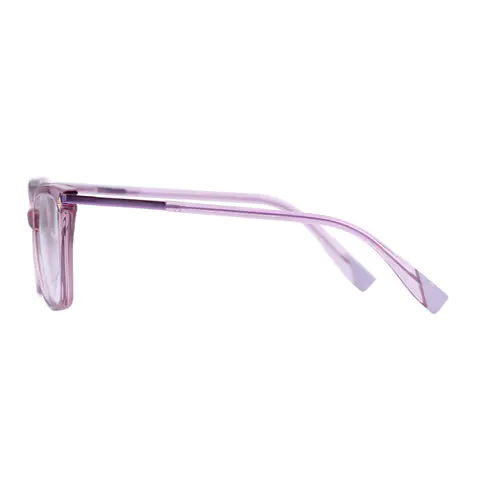 Rectangle Transparent Pink Eyeglasses