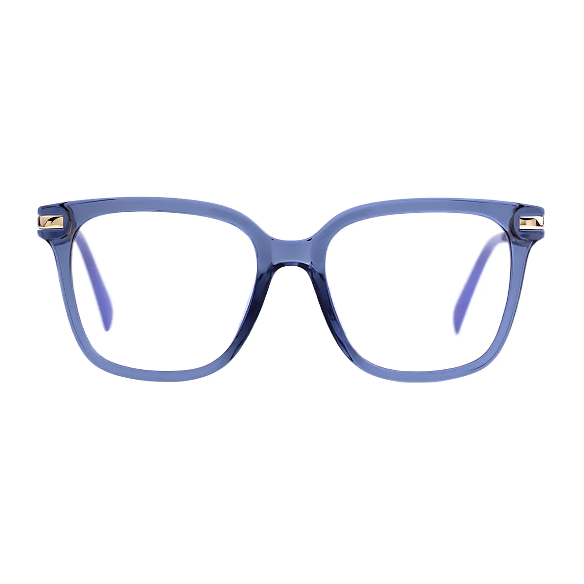 Square Transparent Blue Eyeglasses