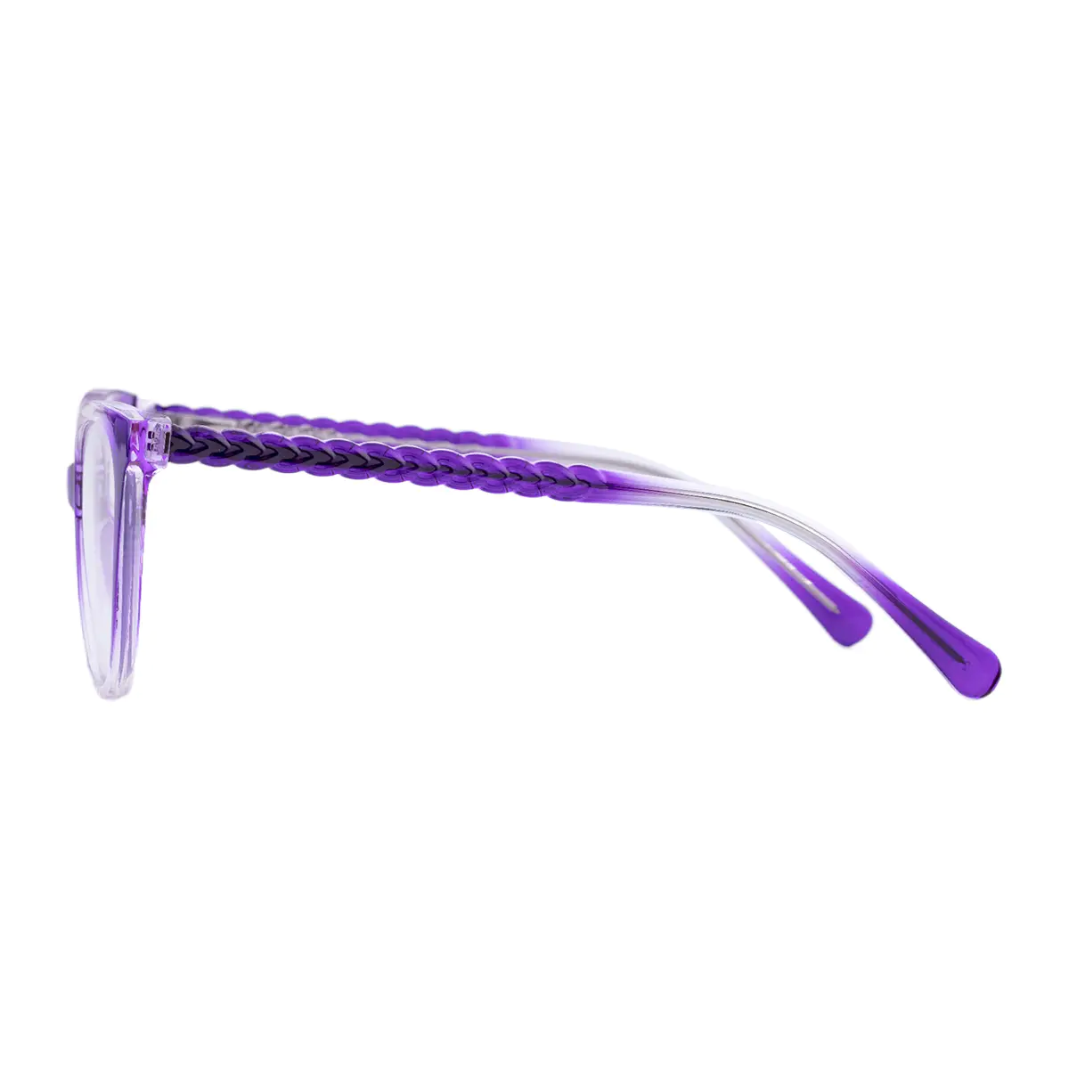 Oval Transparent Purple Eyeglasses