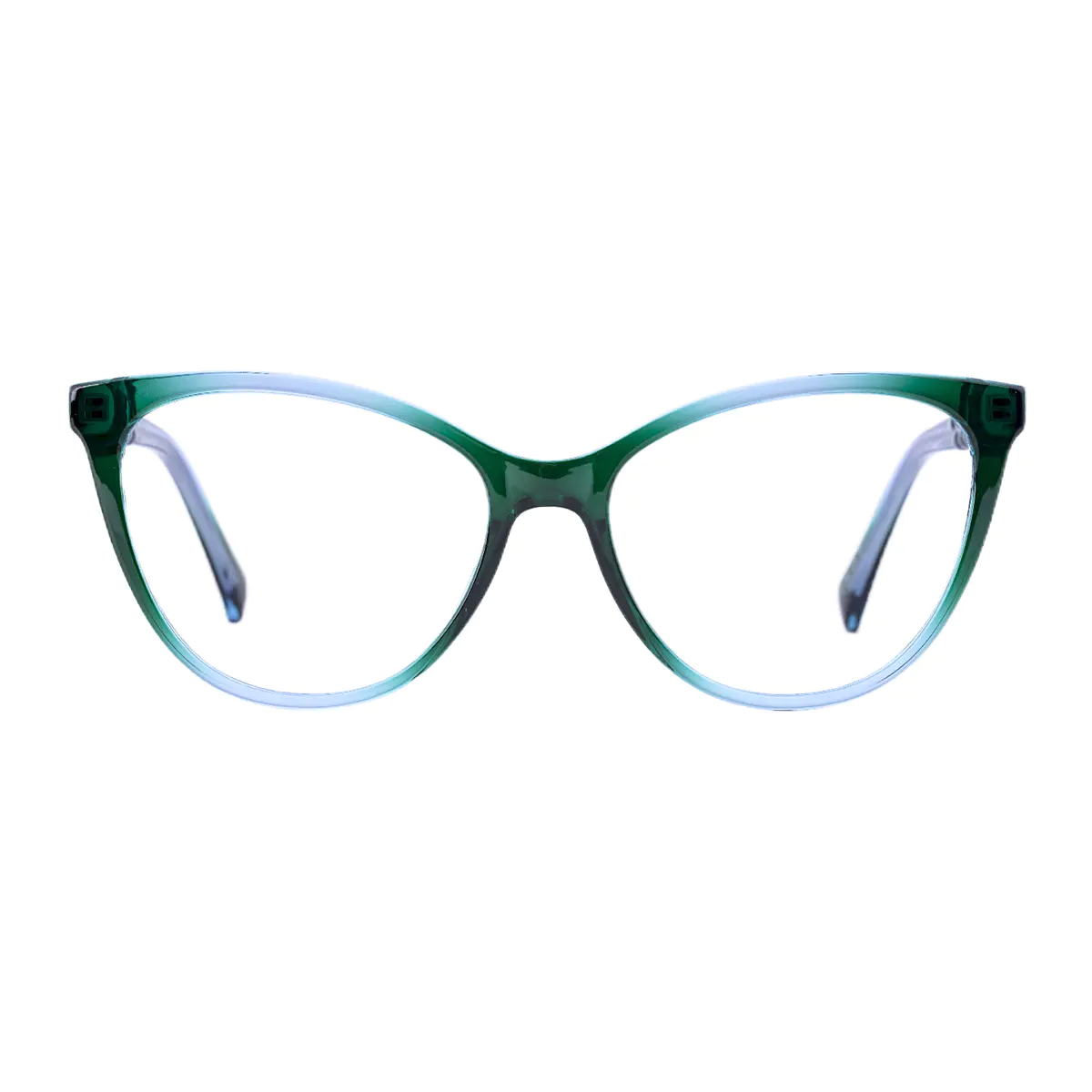 Oval Transparent Green Eyeglasses