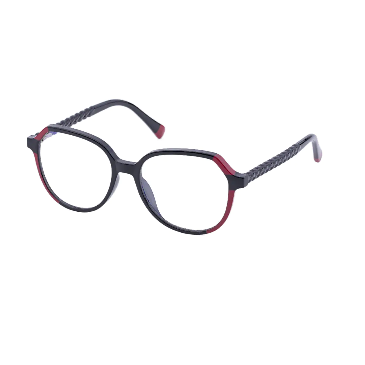Geometric Black/Red Eyeglasses