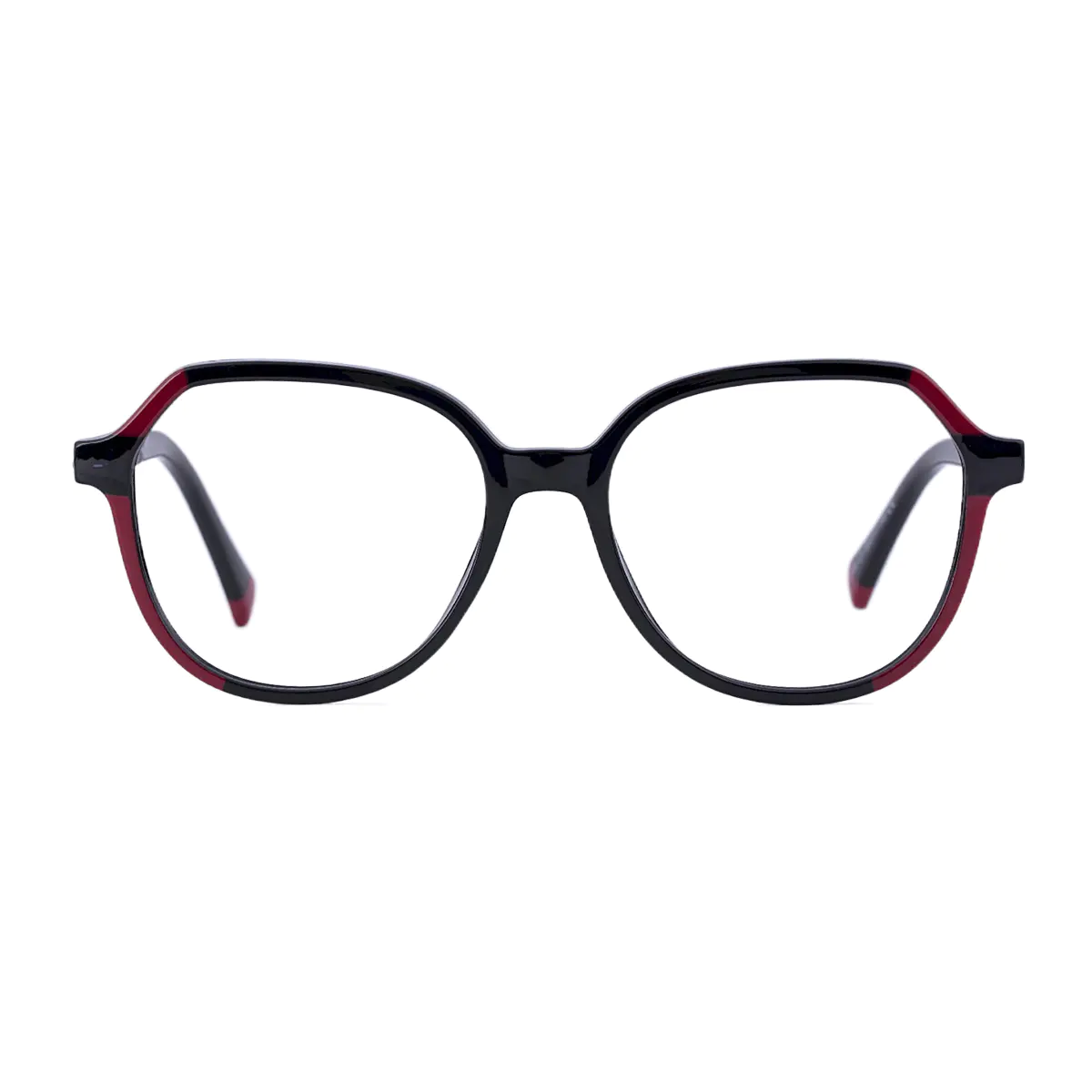 Geometric Black/Red Eyeglasses