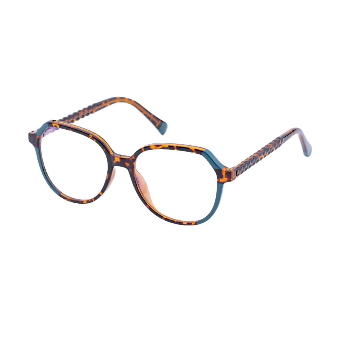 Geometric Blue/Tortoiseshell Eyeglasses