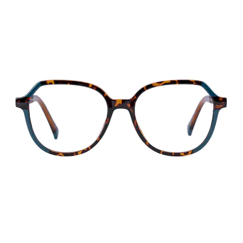 Geometric Blue/Tortoiseshell Eyeglasses
