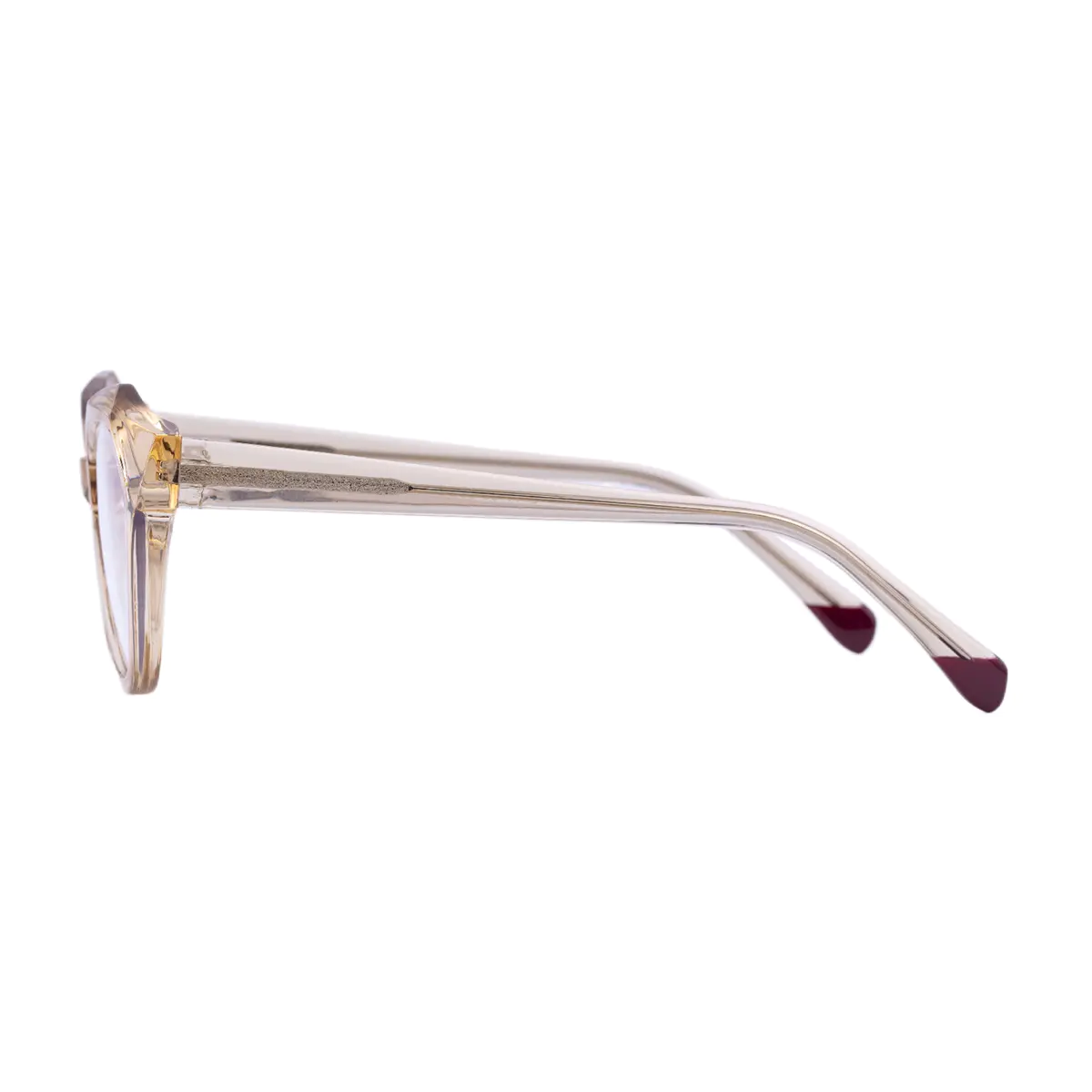 Geometric Transparent Amber Eyeglasses