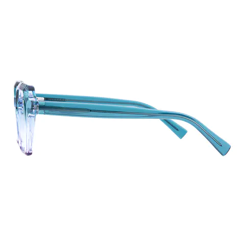 Geometric Green/Clear Eyeglasses