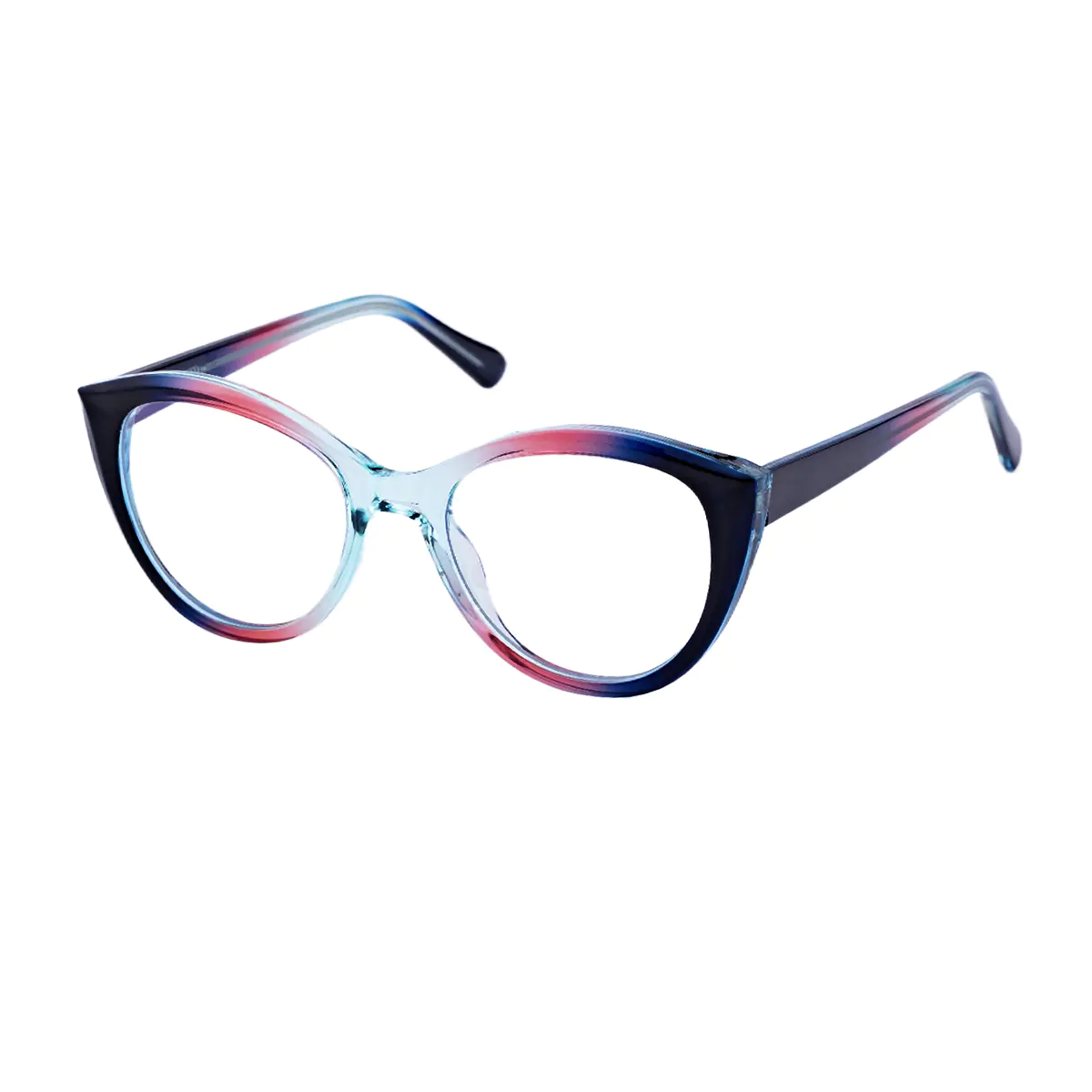 Oval Black/Red Eyeglasses