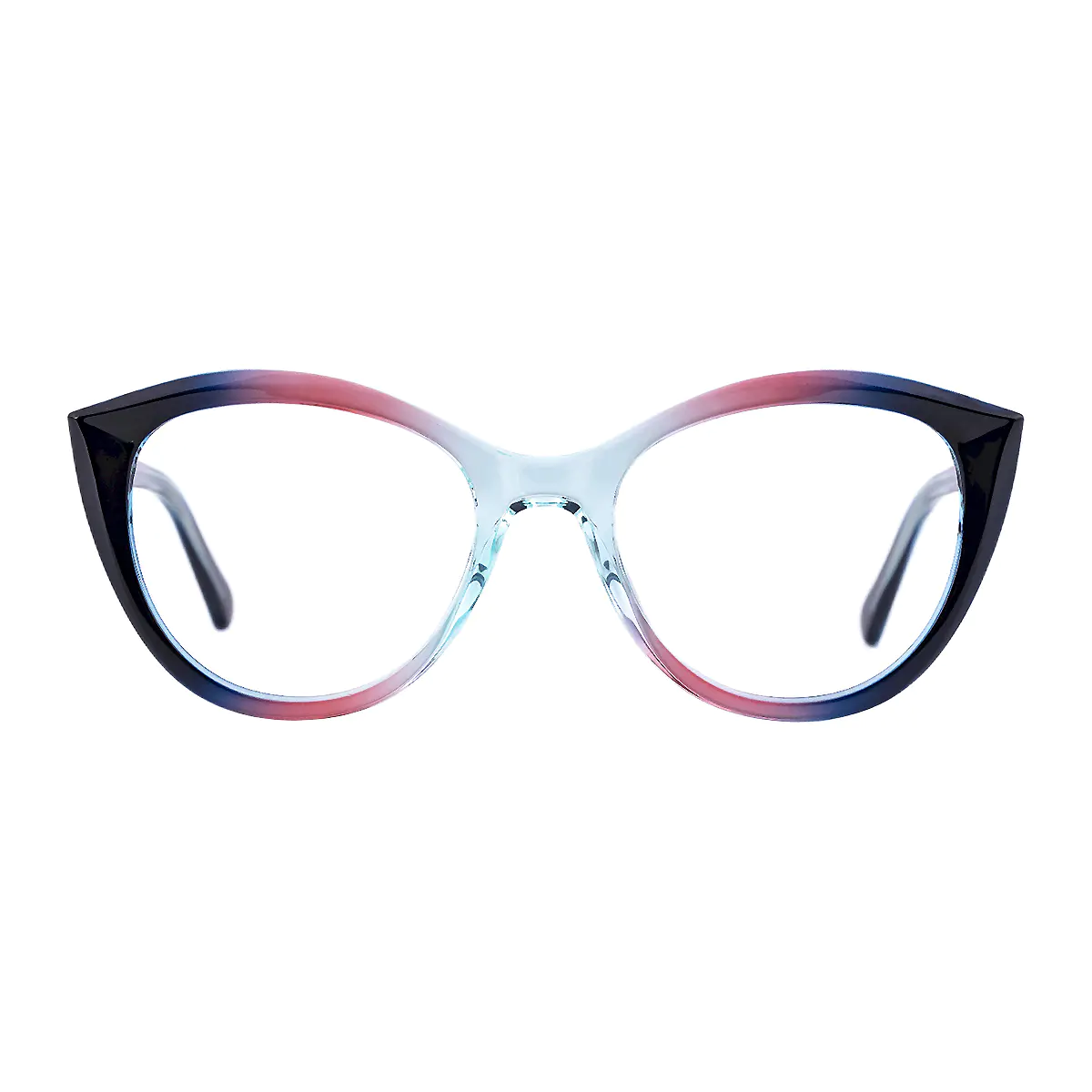 Oval Black/Red Eyeglasses