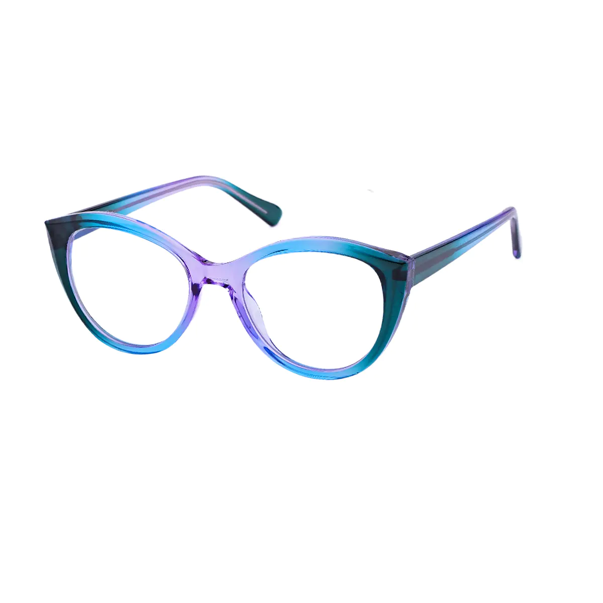 Oval Blue/Green Eyeglasses