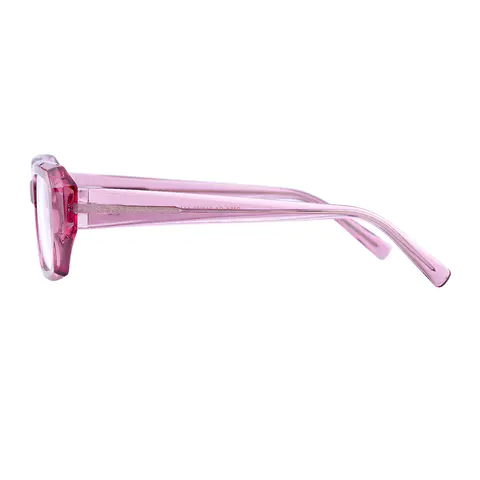 Rectangle Transparent Pink Eyeglasses