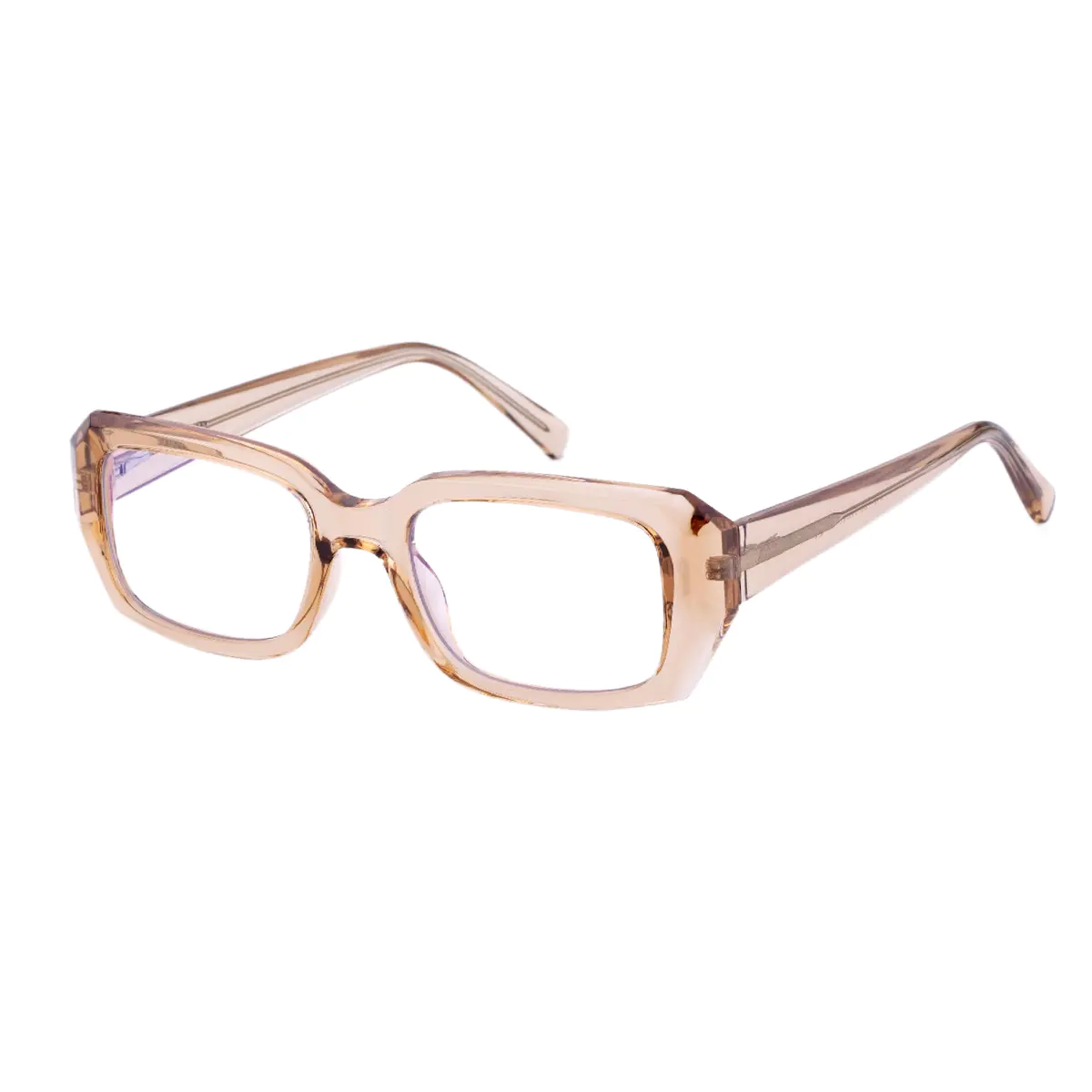 Rectangle Transparent Amber Eyeglasses