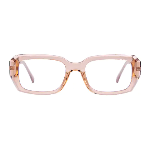 Rectangle Transparent Amber Eyeglasses