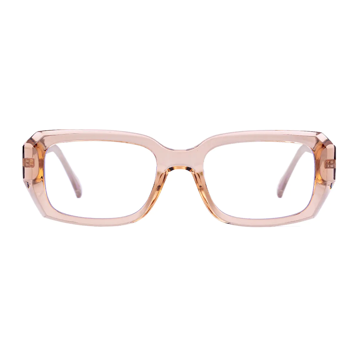 Rectangle Transparent Amber Eyeglasses