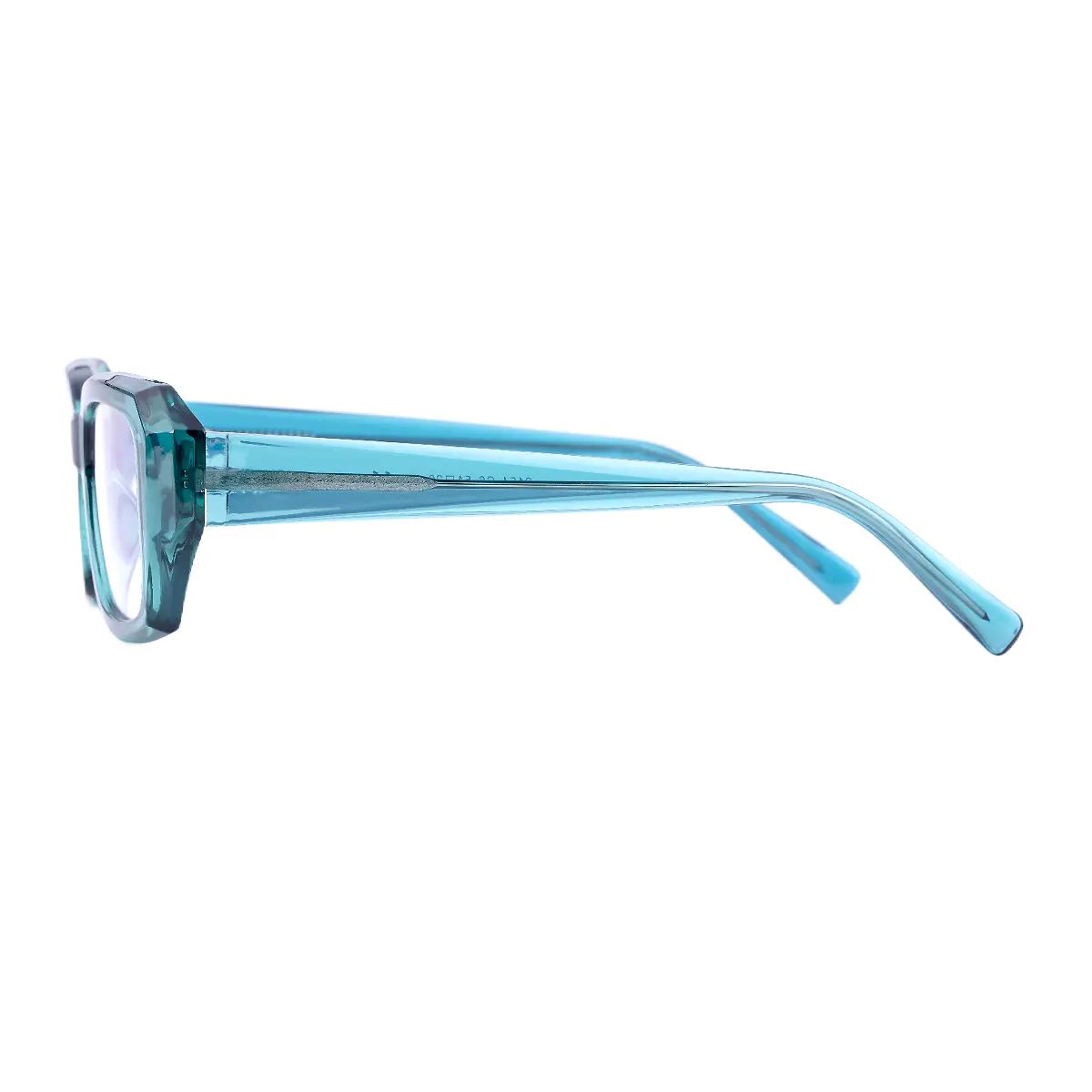 Rectangle Transparent Green Eyeglasses