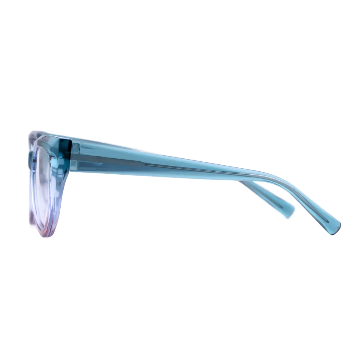 Geometric Transparent Blue Eyeglasses