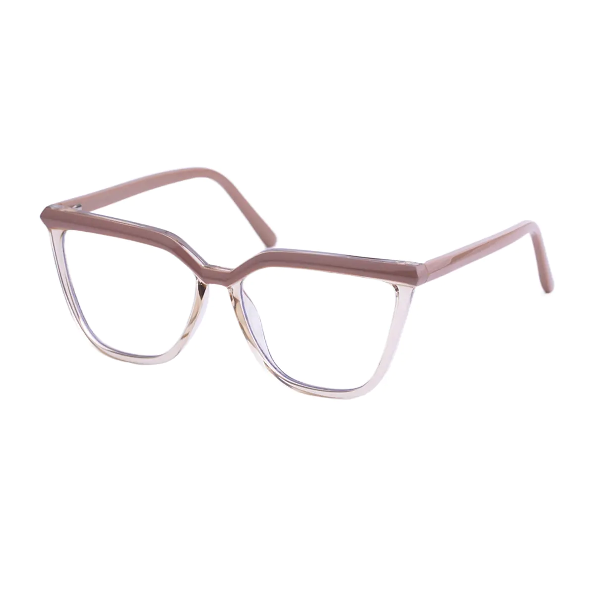 Square Light Brown Eyeglasses