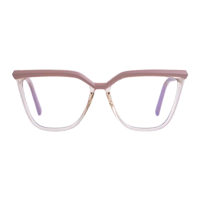 Square Light Brown Eyeglasses
