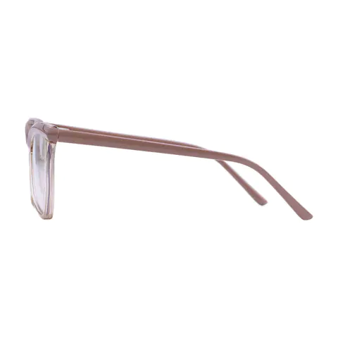 Geometric Transparent Brown Eyeglasses