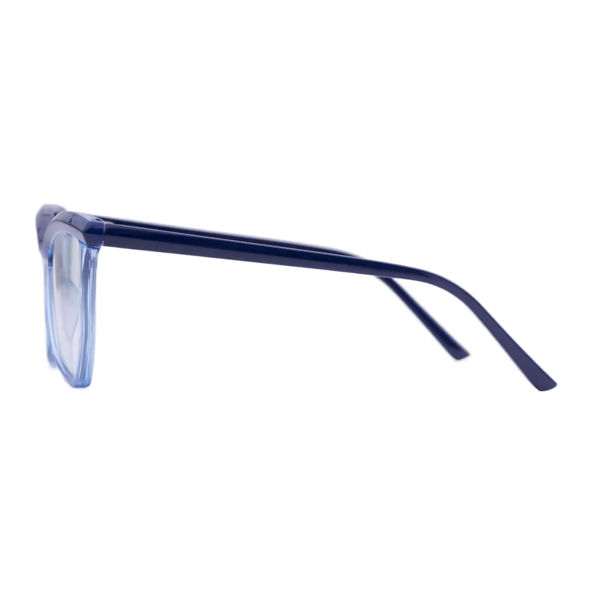 Geometric Transparent Blue Eyeglasses