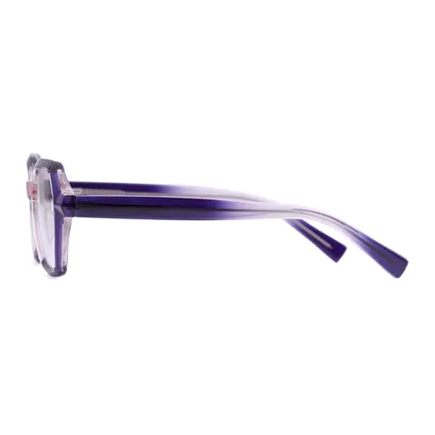 Square Transparent Purple Eyeglasses